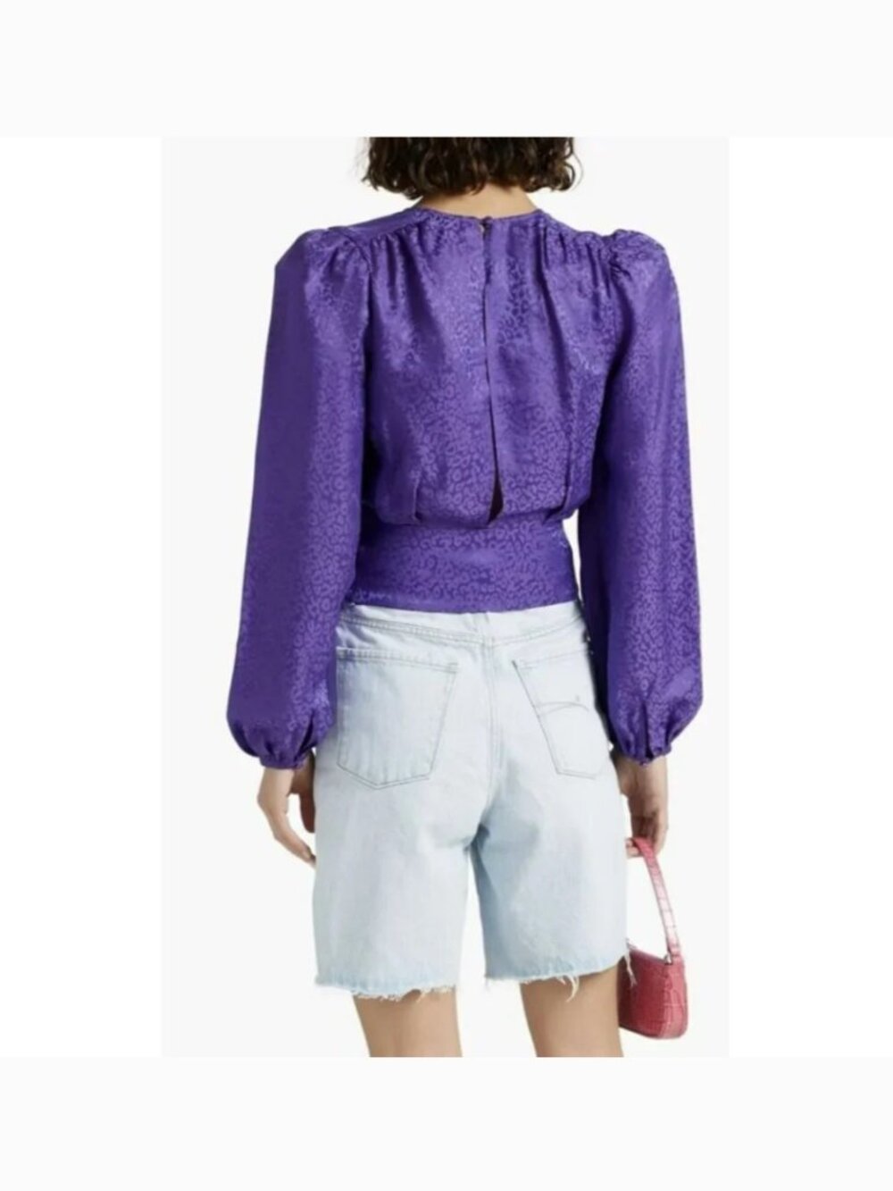 Ronny Kobo M Silk Eugenia Wrap Cropped Top NWT - Picture 11 of 12